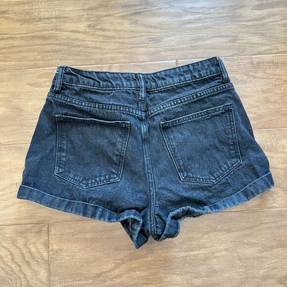 Pacsun Mom Short Size 26 Black Denim Jean Shorts Cuffed - Picture 2 of 9